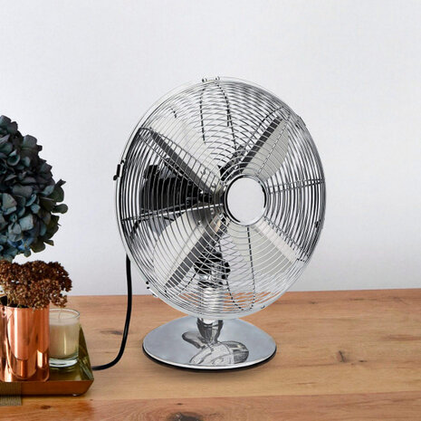 ventilator Vintage 40 x 33 cm metaal zilver