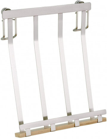 tablethouder 7,5 x 19 x 23 cm aluminium/hout zilver/natural