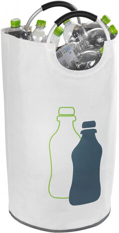 flessenverzamelaar 69 liter polyester/alu wit