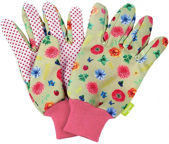 tuinhandschoenenset junior/dames groen/rood 2 paar