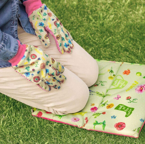 tuinhandschoenenset junior/dames groen/rood 2 paar