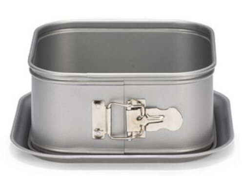 springvorm vierkant 16 cm RVS zilvergrijs
