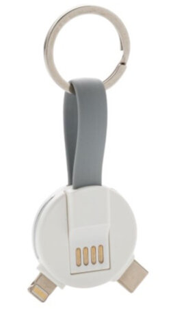 sleutelhanger 3-in-1 8 cm ABS wit