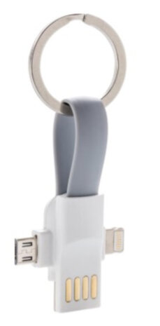 sleutelhanger 3-in-1 11 cm ABS grijs