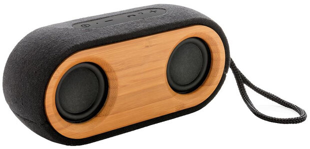 speaker Bamboo X bluetooth 18,5 cm zwart 2-delig