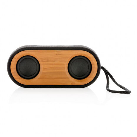 speaker Bamboo X bluetooth 18,5 cm zwart 2-delig