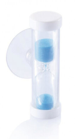 zandloper Douche 6 cm ABS/glas blauw/wit