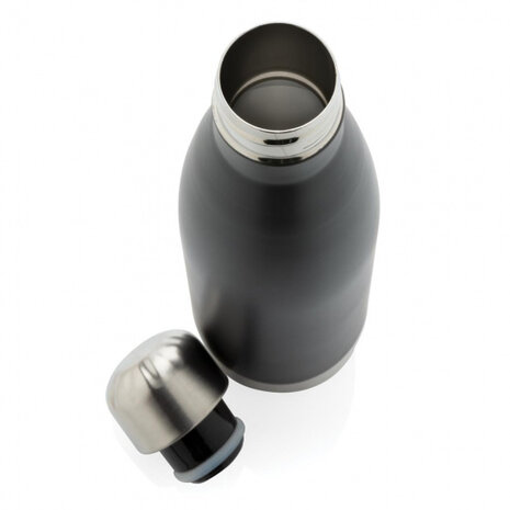 thermosfles 25,8 cm 500 ml RVS zwart/zilver