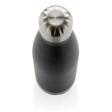 thermosfles 25,8 cm 500 ml RVS zwart/zilver