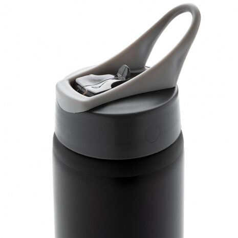 drinkfles 22,3 cm 0,6 liter aluminium zwart