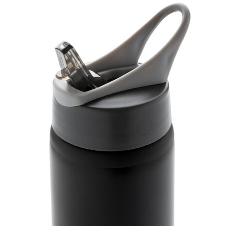 drinkfles 22,3 cm 0,6 liter aluminium zwart