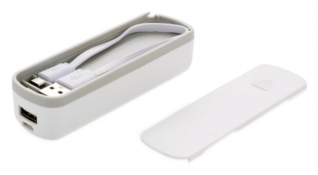 powerbank 2200 mAh 11 x 3,5 cm ABS wit