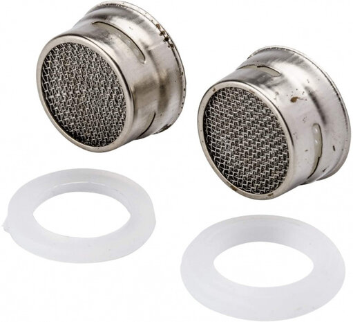 kraanmondstukken 2,2/2,4 cm staal zilver 4-delig
