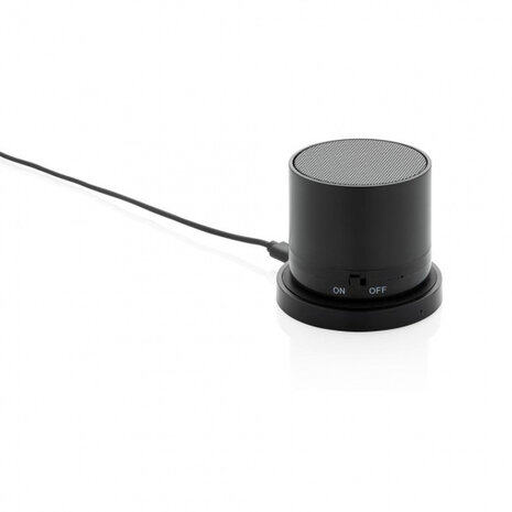 speaker/oplader bluetooth 7 cm ABS zwart 3-delig