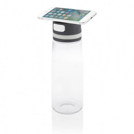 drinkfles met telefoonhouder 25 cm 0,8 liter zwart