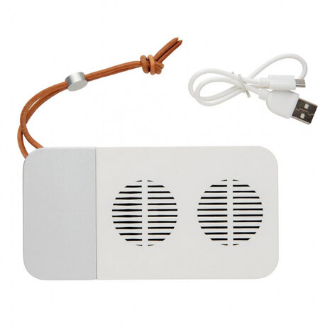 speaker Aria bluetooth 14 cm ABS/PU/alu wit 2-delig
