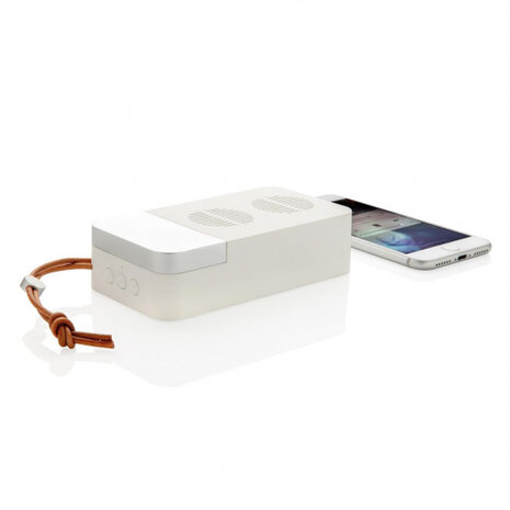 speaker Aria bluetooth 14 cm ABS/PU/alu wit 2-delig