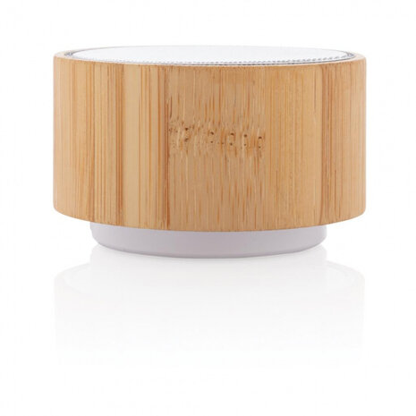 speaker Bamboo 3W bluetooth lichtbruin led 2-delig