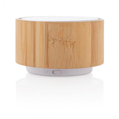 speaker Bamboo 3W bluetooth lichtbruin led 2-delig