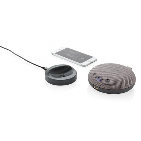 speaker met oplaadstation bluetooth 15 cm grijs