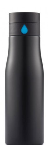drinkfles 21 cm 0,65 liter RVS zwart