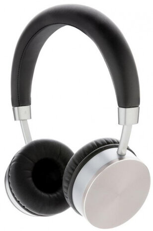 koptelefoon V2 bluetooth zwart/zilver alu/PU 3-delig