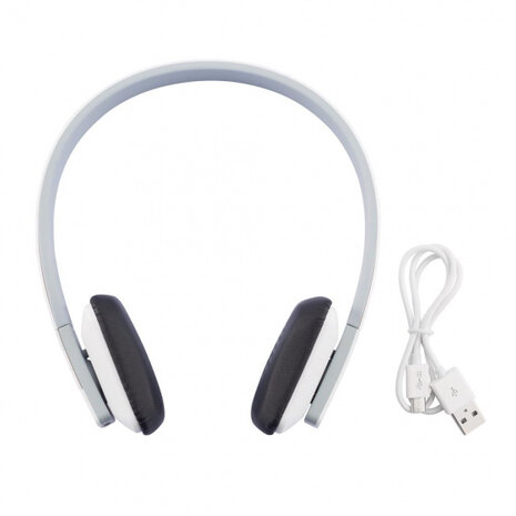 koptelefoon bluetooth 17 cm ABS/PU wit 2-delig