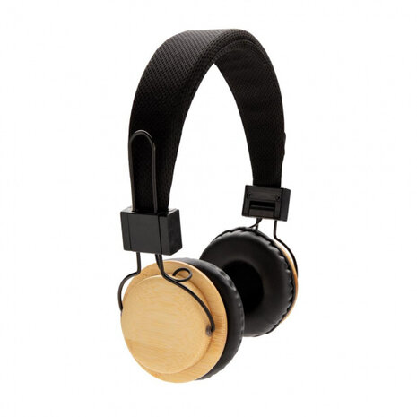 koptelefoon Bamboo bluetooth 18 cm rPET naturel