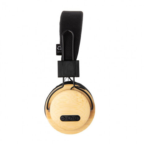 koptelefoon Bamboo bluetooth 18 cm rPET naturel