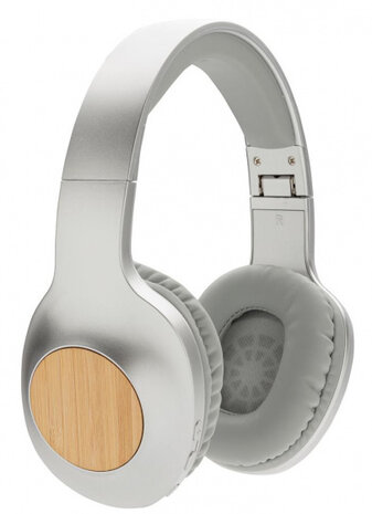 koptelefoon Dakota bluetooth 19 cm alu/bamboe grijs