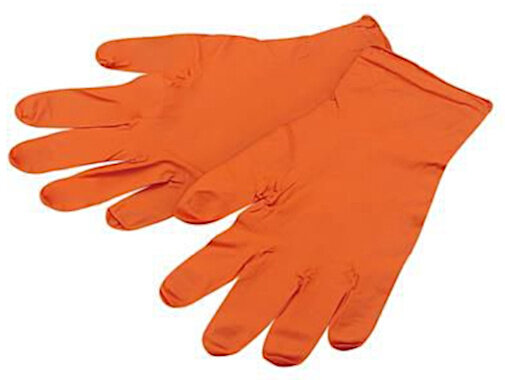 wegwerphandschoenen 17G1L rubber oranje mt XL 100 stuks