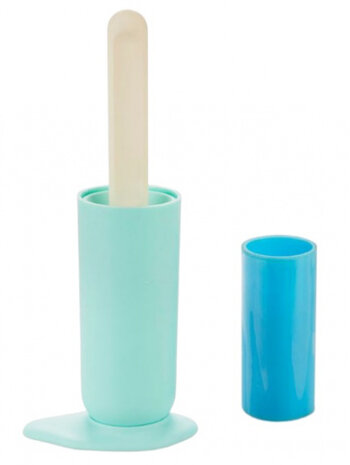 kledingroller 5,5 x 24 cm siliconen mintgroen/blauw 5-delig