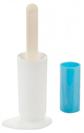 kledingroller 5,5 x 24 cm siliconen wit/blauw 5-delig