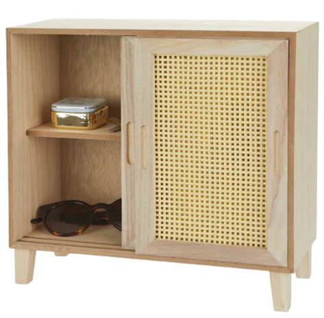 schuifdeurkast 28 x 30 x 12 cm hout bruin/blank