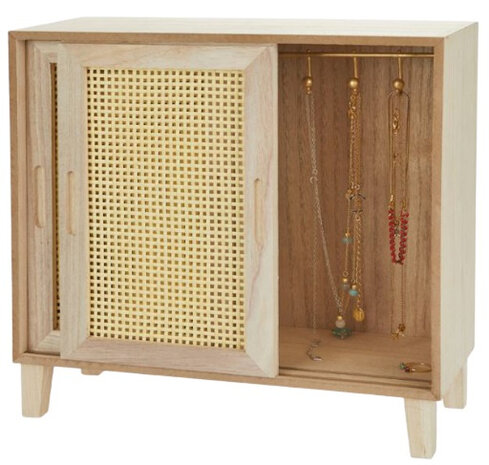 schuifdeurkast 28 x 30 x 12 cm hout bruin/blank