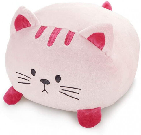 kussen Kitty 33 x 30 cm polyester/elastaan roze