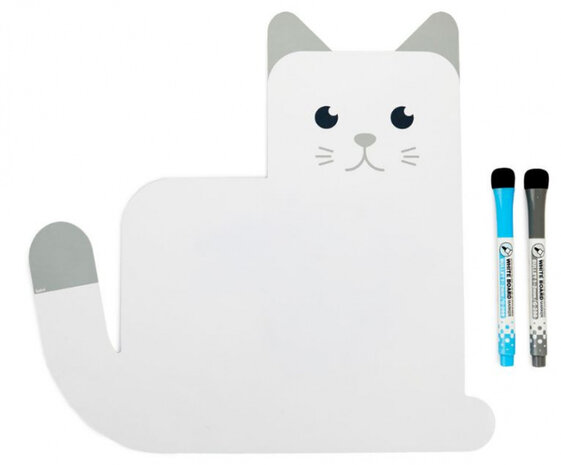 whiteboard Kat magnetisch 31,5 x 33 cm wit 3-delig