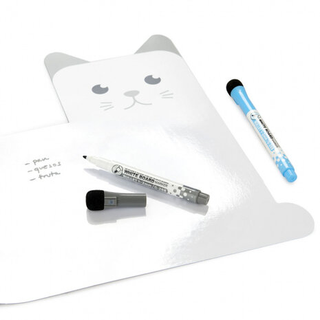 whiteboard Kat magnetisch 31,5 x 33 cm wit 3-delig