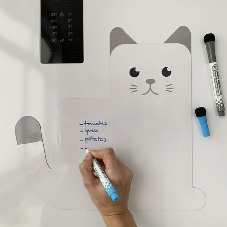 whiteboard Kat magnetisch 31,5 x 33 cm wit 3-delig