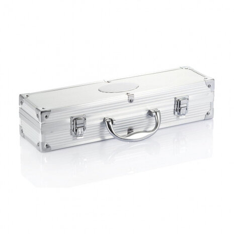 barbecueset 38,4 x 12,7 cm RVS/aluminium 4-delig