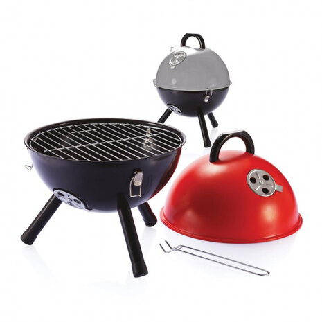 barbecue 32 x 32 cm ijzer grijs/zwart
