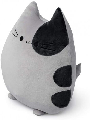 kussen Sweet Kitty 32 x 20 cm polyester grijs/zwart