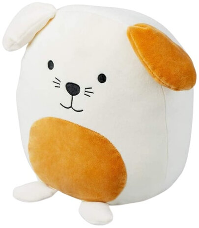 kussen Woof! 29 x 25 cm polyester wit/oranje
