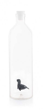 drinkfles Seal 1,2 liter 30 cm glas/RVS transparant