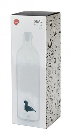 drinkfles Seal 1,2 liter 30 cm glas/RVS transparant