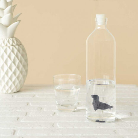 drinkfles Seal 1,2 liter 30 cm glas/RVS transparant