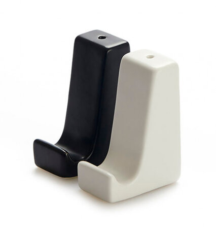 peper- &amp; zoutstel Smart Stand keramiek zwart/wit 2-delig
