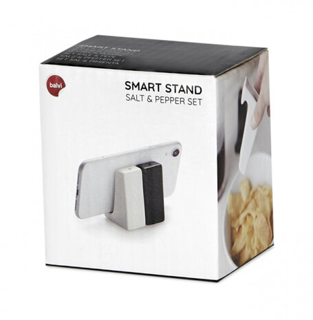 peper- &amp; zoutstel Smart Stand keramiek zwart/wit 2-delig