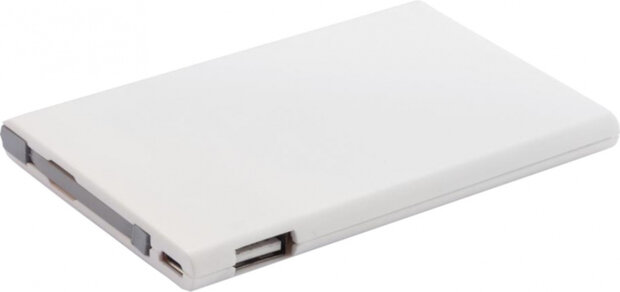 powerbank 2500 mAh 9,6 cm ABS wit