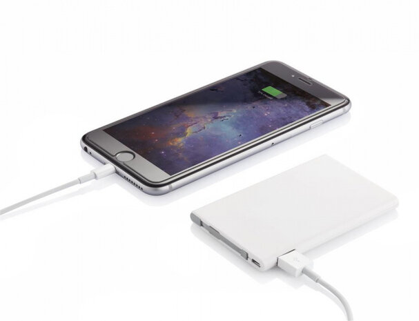 powerbank 2500 mAh 9,6 cm ABS wit